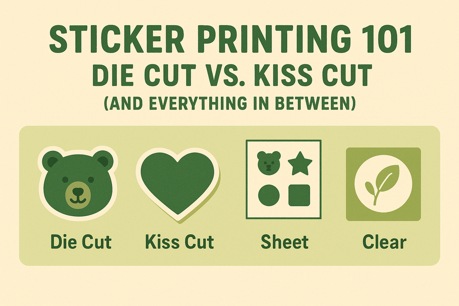 Sticker Printing 101: Die Cut, Kiss Cut, and More Explained
